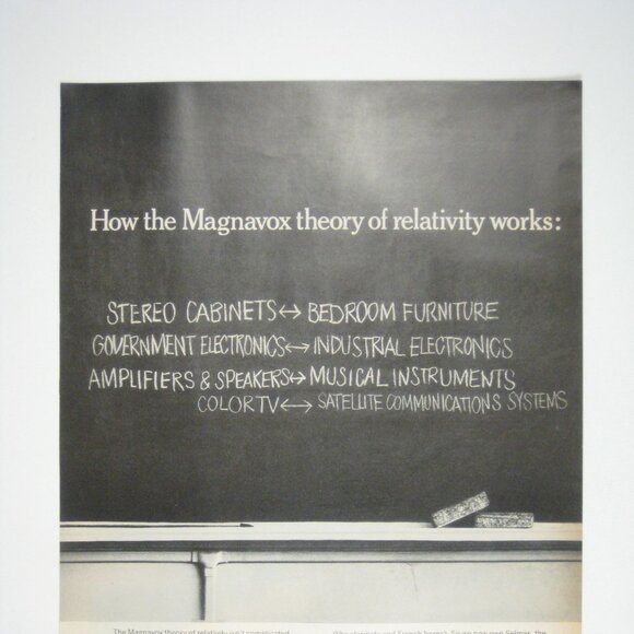 Magnavox Advertisement Print Theory Of Relativity Works 1960s Vintage ADVERT Pri - Picture 2 of 2